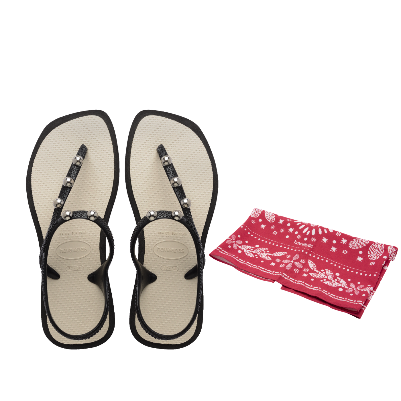 Kit Havaianas para elas: Flash Fusion Preta +Lenço