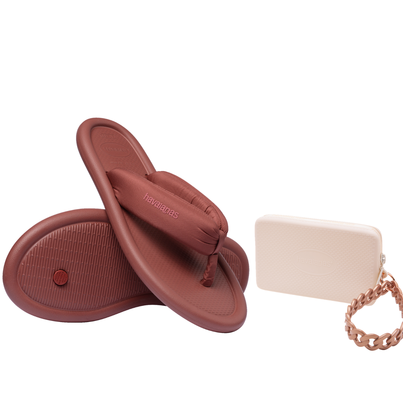 Kit Havaianas para elas: Maxi Puffed Blush + Mini Bag Chains