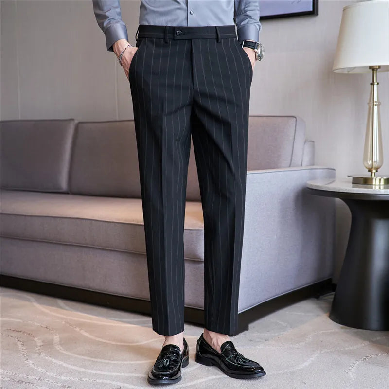 Pinstripe Suit Trousers for Men Bartichner