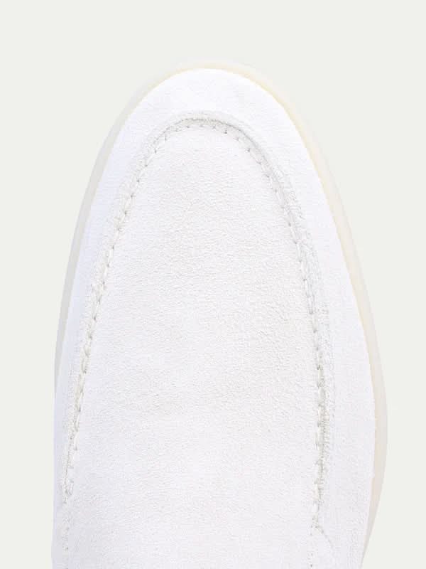 Classic Suède Loafer Pearl White