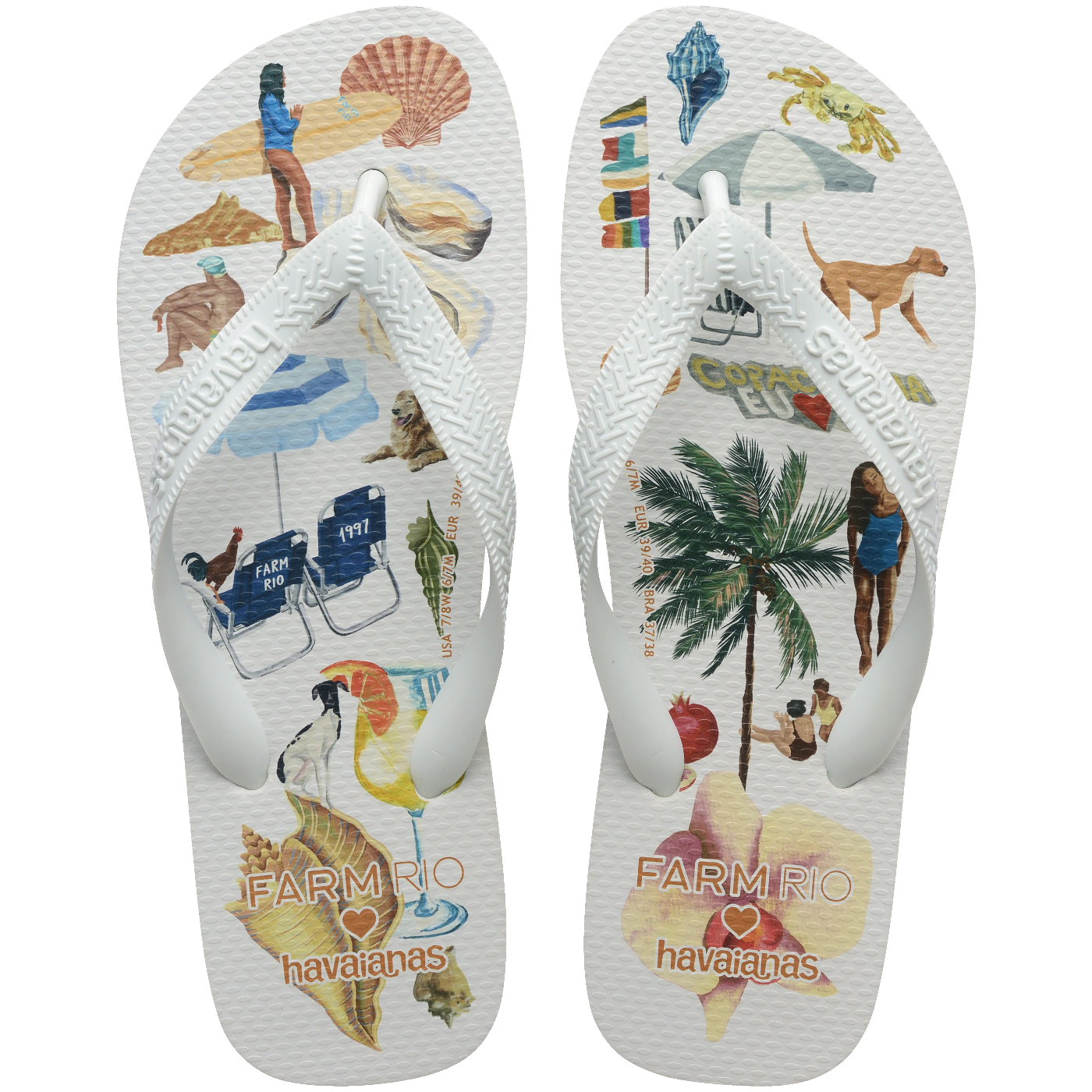 Chinelo Havaianas Farm Colagem Carioca