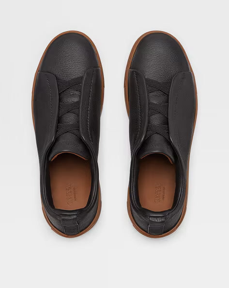 Triple stitch black/brown