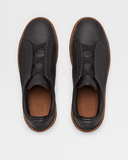 Triple stitch black/brown