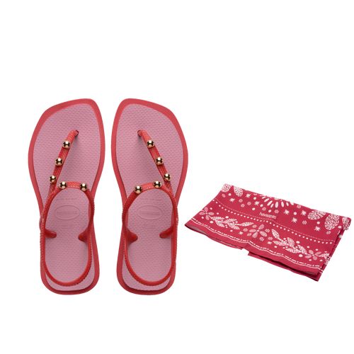 Kit Havaianas para elas: Flash Fusion Vermelha +Lenço