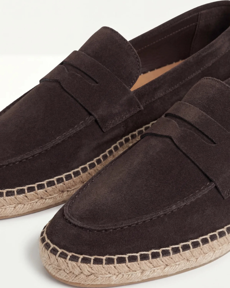 Coffee Suède Riviera Espadrille