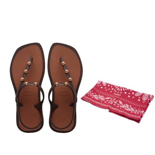 Kit Havaianas para elas: Flash Fusion Marrom +Lenço