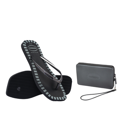 Kit Havaianas para elas: Square Glitter Countour + Mini Bag Metalica