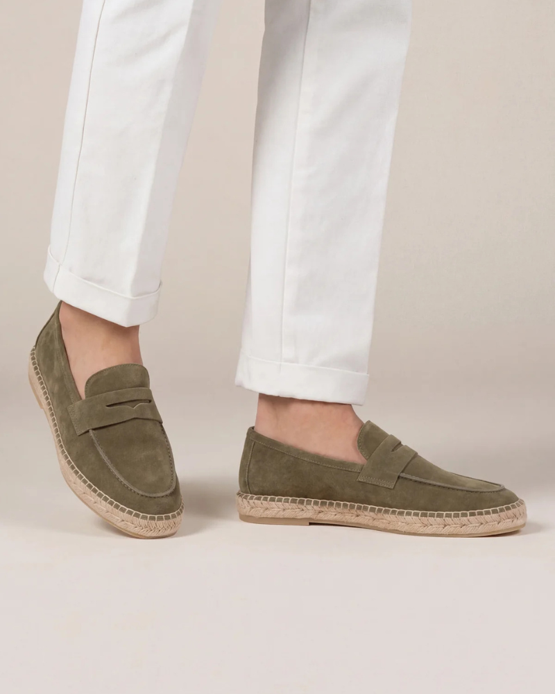 Olive Suède Riviera Espadrille