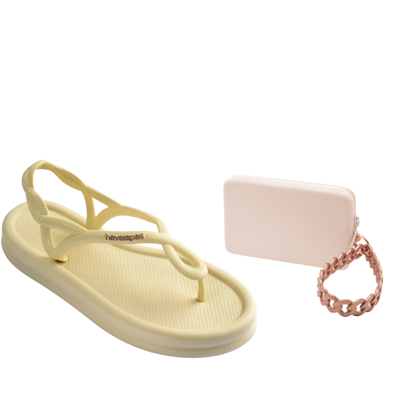 Kit Havaianas para Presente: Luna Point Puffed + Mini Bag Chain Cromado