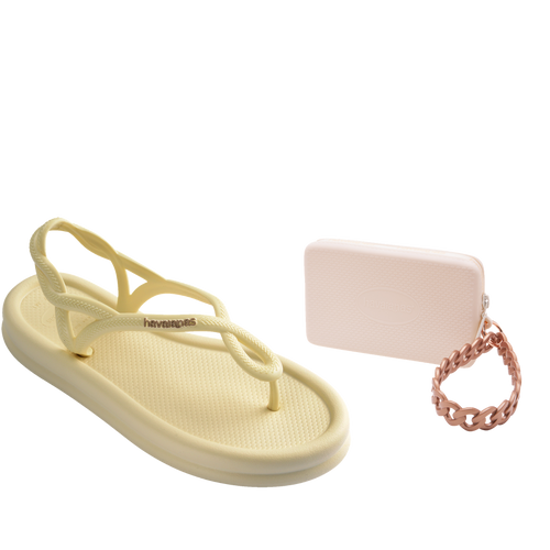 Kit Havaianas para Presente: Luna Point Puffed + Mini Bag Chain Cromado