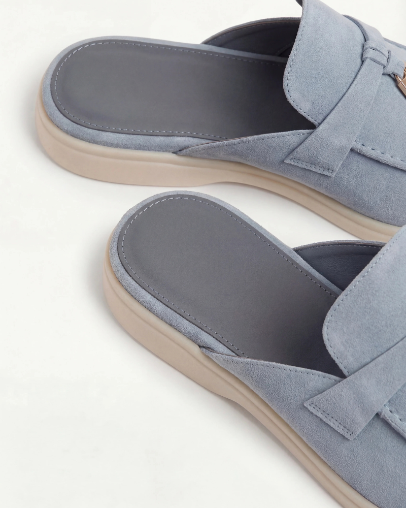 Sky Blue Suède Mediterranean Mule