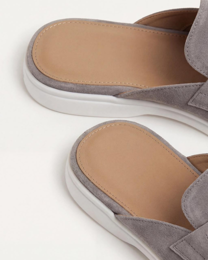Light Grey Suède Mediterranean Mule