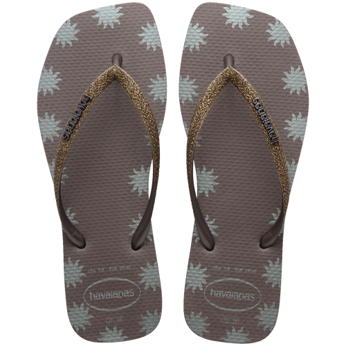Chinelo Havaianas Slim Square Glitter Contour