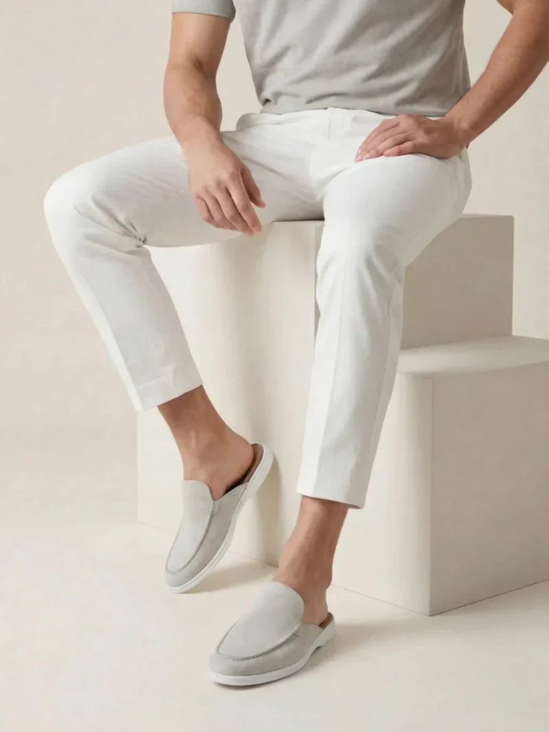 White Suède Yacht Mule