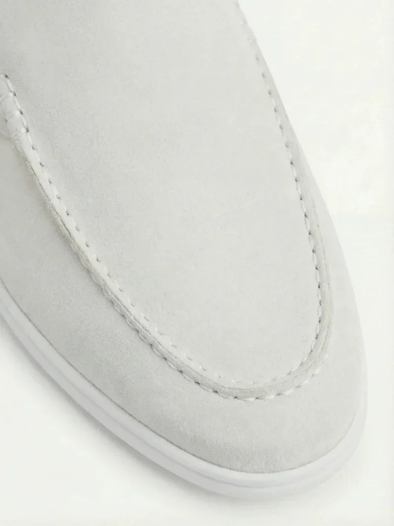 White Suède Yacht Mule