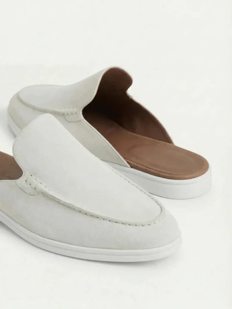 White Suède Yacht Mule