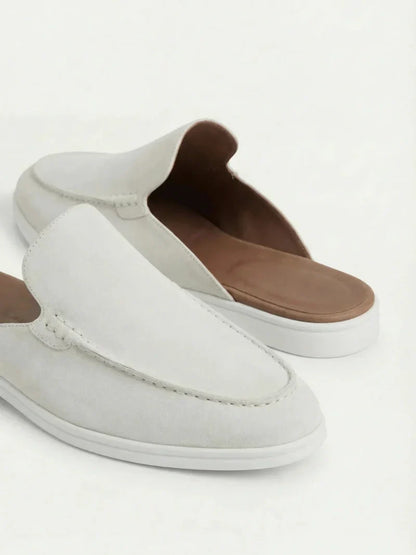 White Suède Yacht Mule