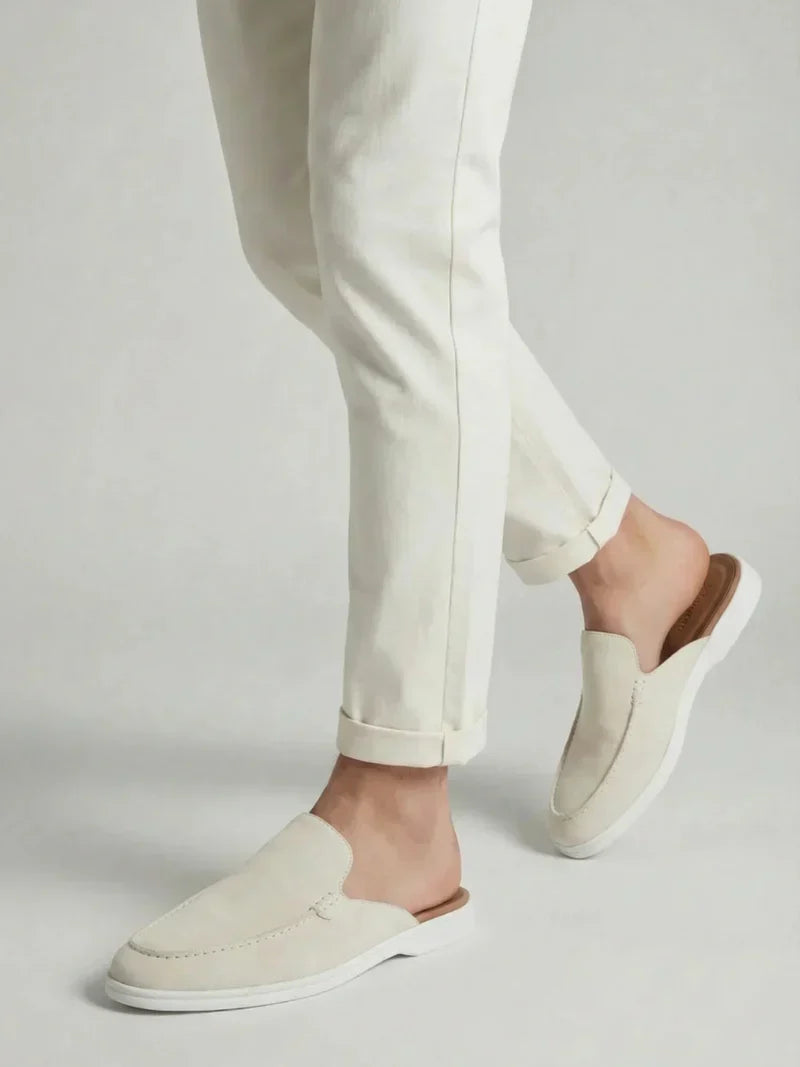 White Suède Yacht Mule