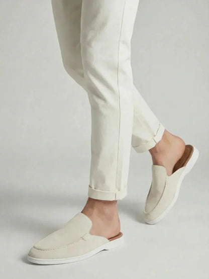 White Suède Yacht Mule