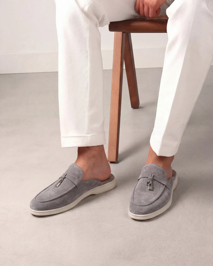Light Grey Suède Mediterranean Mule