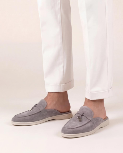Light Grey Suède Mediterranean Mule