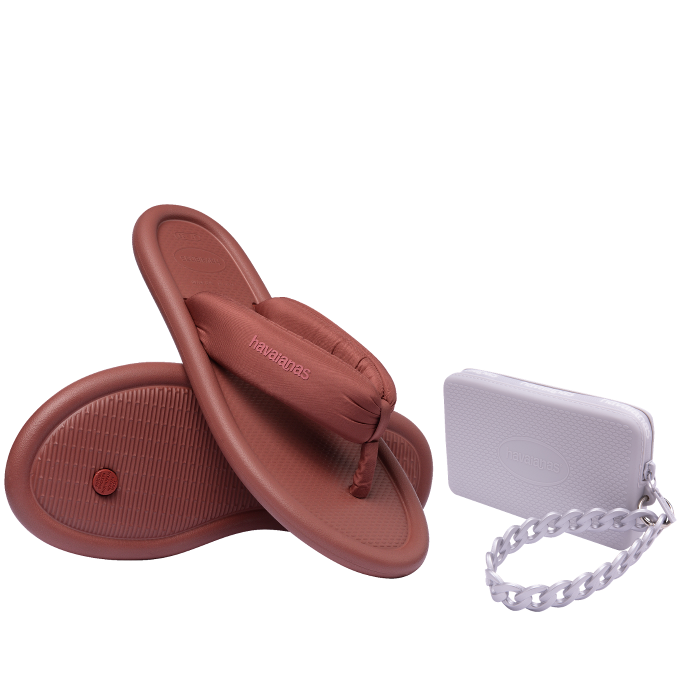 Kit Havaianas para elas: Maxi Puffed Blush + Mini Bag Chains