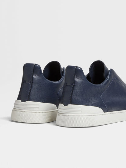Triple stitch navy blue/white sole