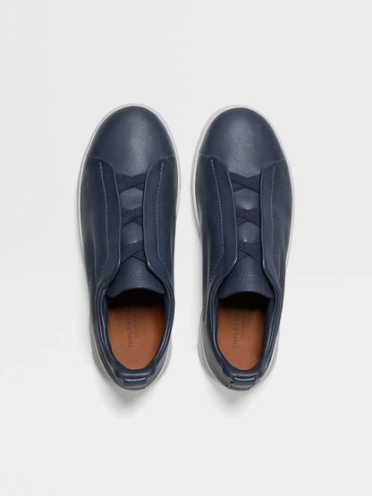 Triple stitch navy blue/white sole