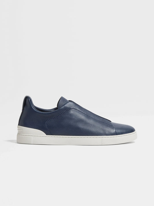 Triple stitch navy blue/white sole