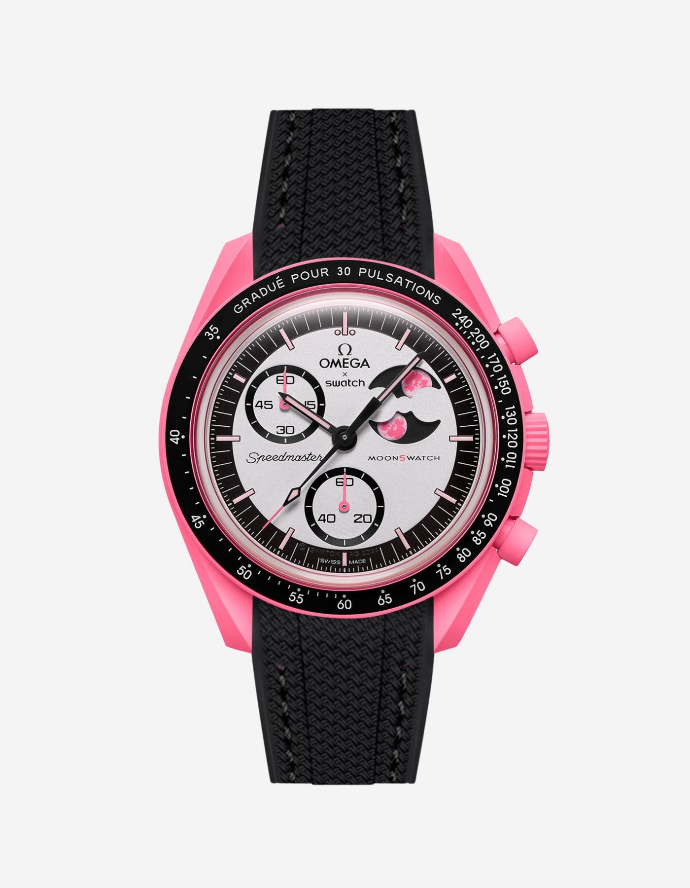 Rubber Strap for Omega X Swatch MoonSwatch Mission to The Pink Moonphase
