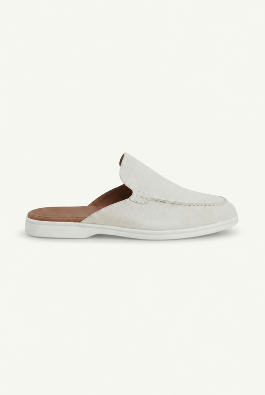 White Suède Yacht Mule