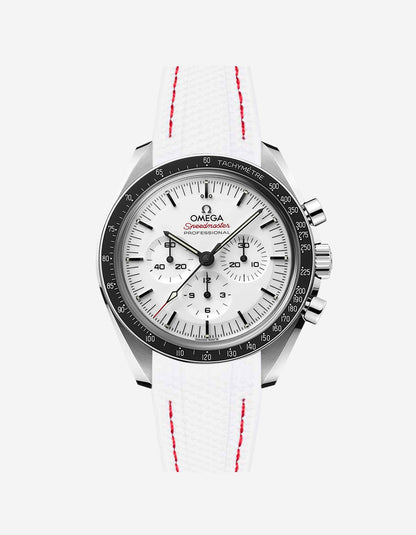 Vertech Rubber Strap for Omega Speedmaster - White Dial