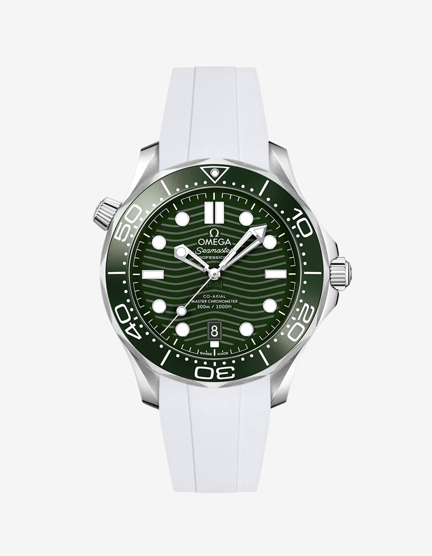 Rubber Strap for Omega Seamaster Diver 300 42mm Green