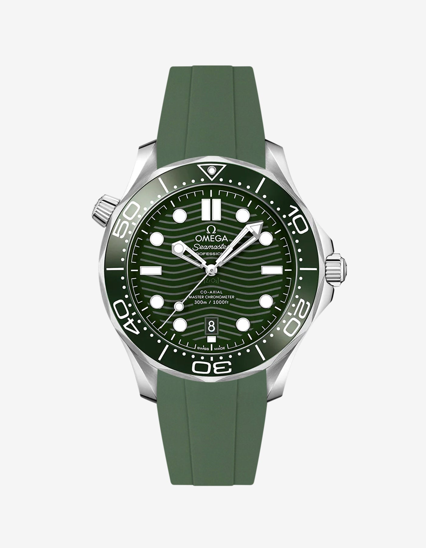 Rubber Strap for Omega Seamaster Diver 300 42mm Green