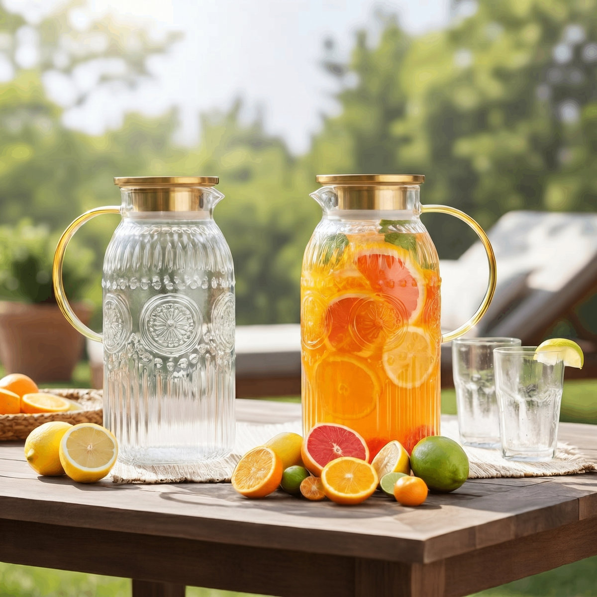 Bartichner® 68 Oz Vintage Glass Pitcher, Gold
