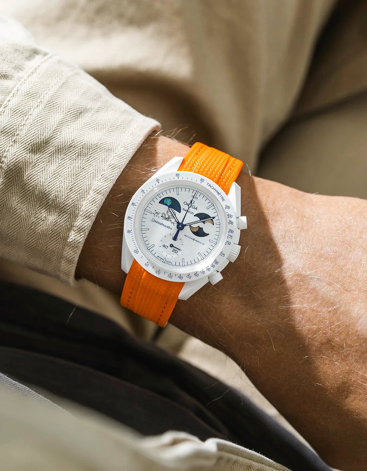 Rubber Strap For Omega x Swatch MoonSwatch Mission To Earthphase - Moonshine Gold Cold Moon