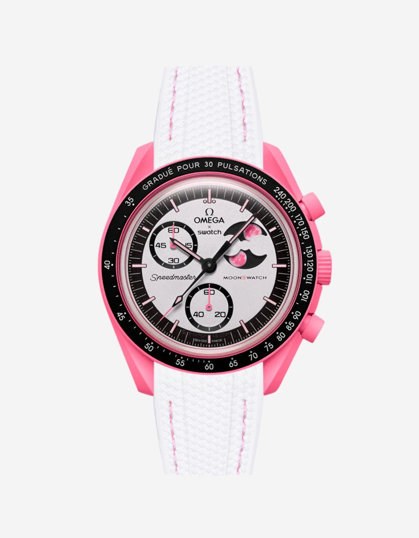 Rubber Strap for Omega X Swatch MoonSwatch Mission to The Pink Moonphase