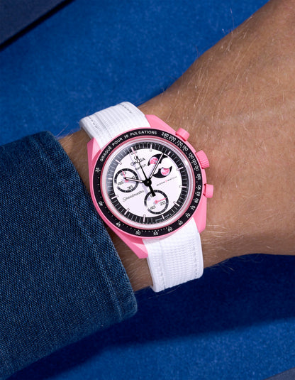 Rubber Strap for Omega X Swatch MoonSwatch Mission to The Pink Moonphase