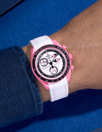 Rubber Strap for Omega X Swatch MoonSwatch Mission to The Pink Moonphase