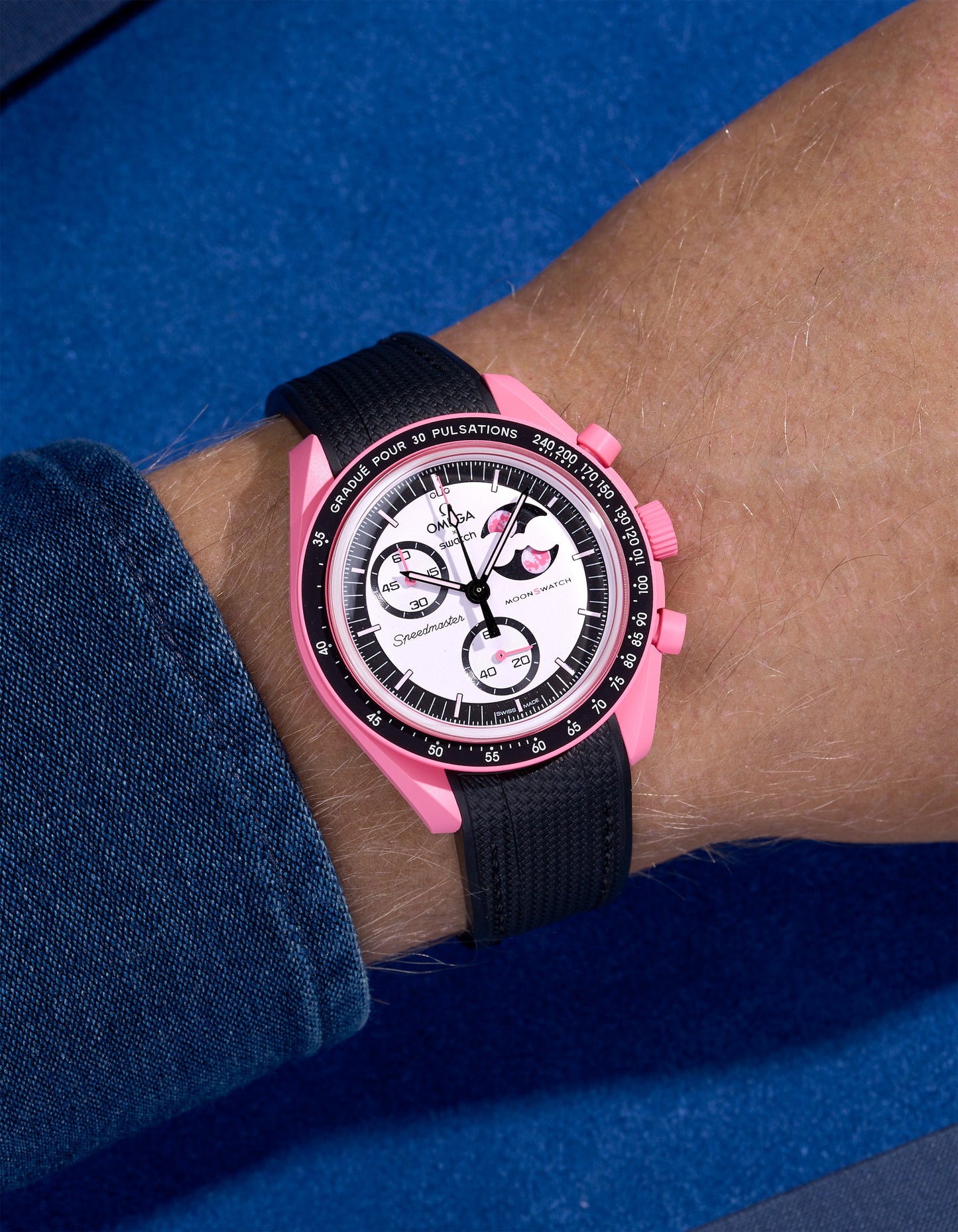 Rubber Strap for Omega X Swatch MoonSwatch Mission to The Pink Moonphase