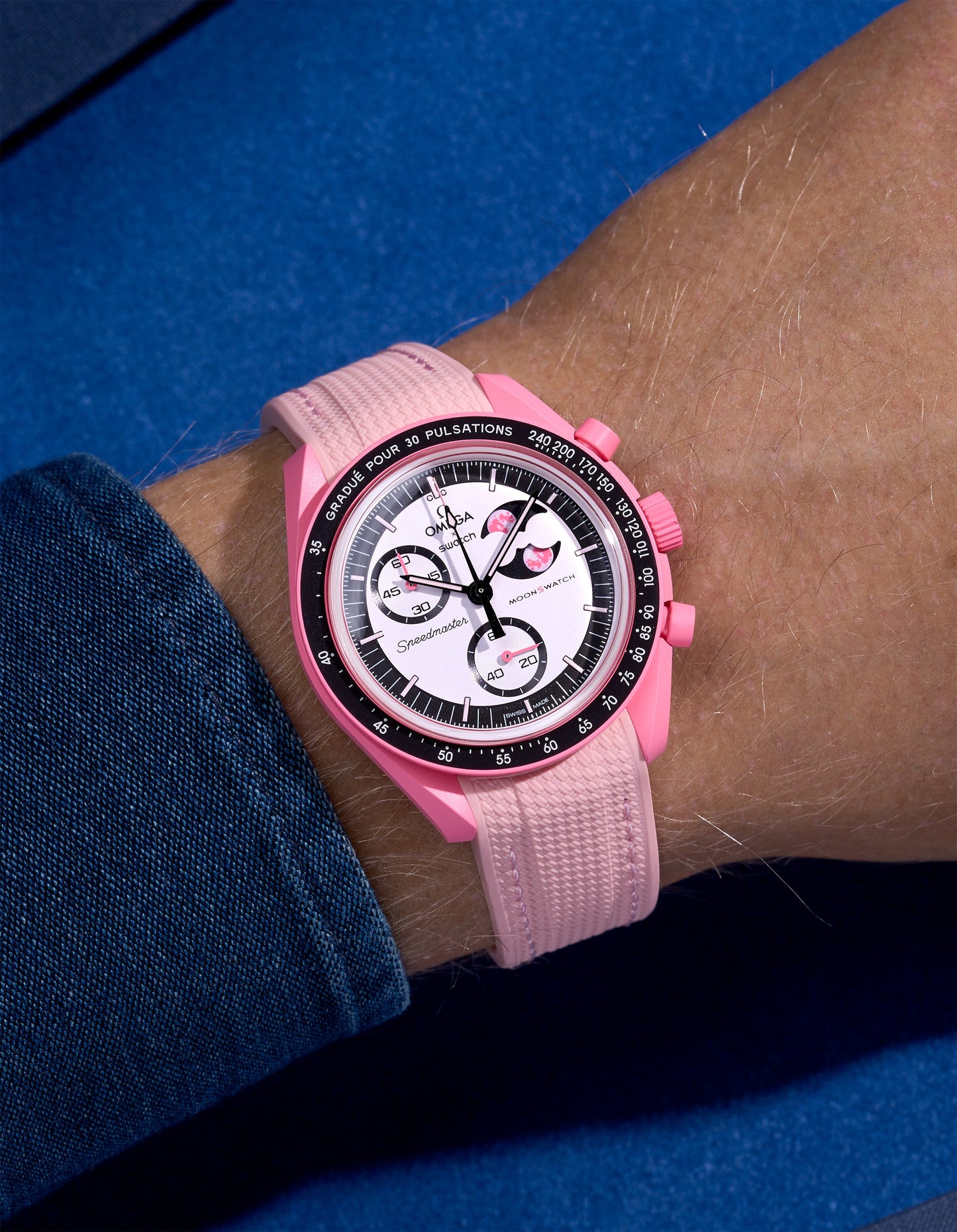 Rubber Strap for Omega X Swatch MoonSwatch Mission to The Pink Moonphase
