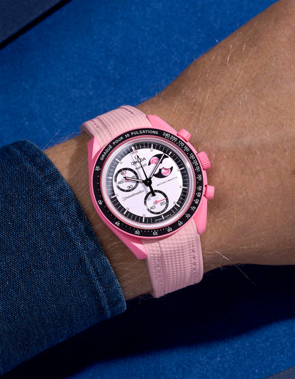 Rubber Strap for Omega X Swatch MoonSwatch Mission to The Pink Moonphase