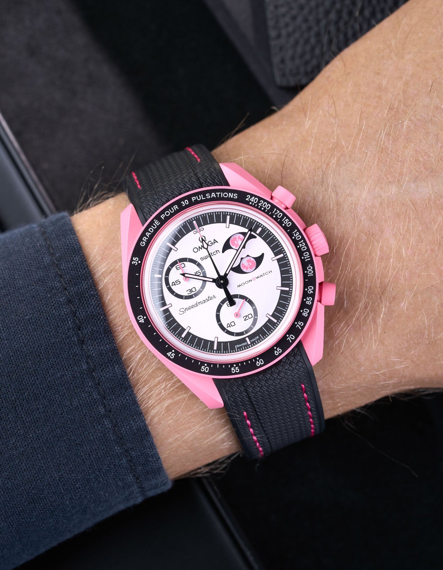 Rubber Strap for Omega X Swatch MoonSwatch Mission to The Pink Moonphase