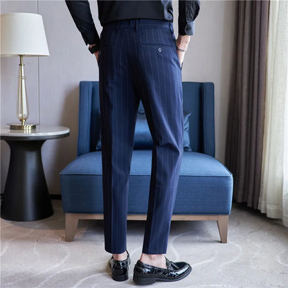 Pinstripe Suit Trousers for Men Valerion