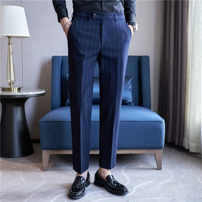 Pinstripe Suit Trousers for Men Valerion