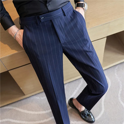 Pinstripe Suit Trousers for Men Valerion