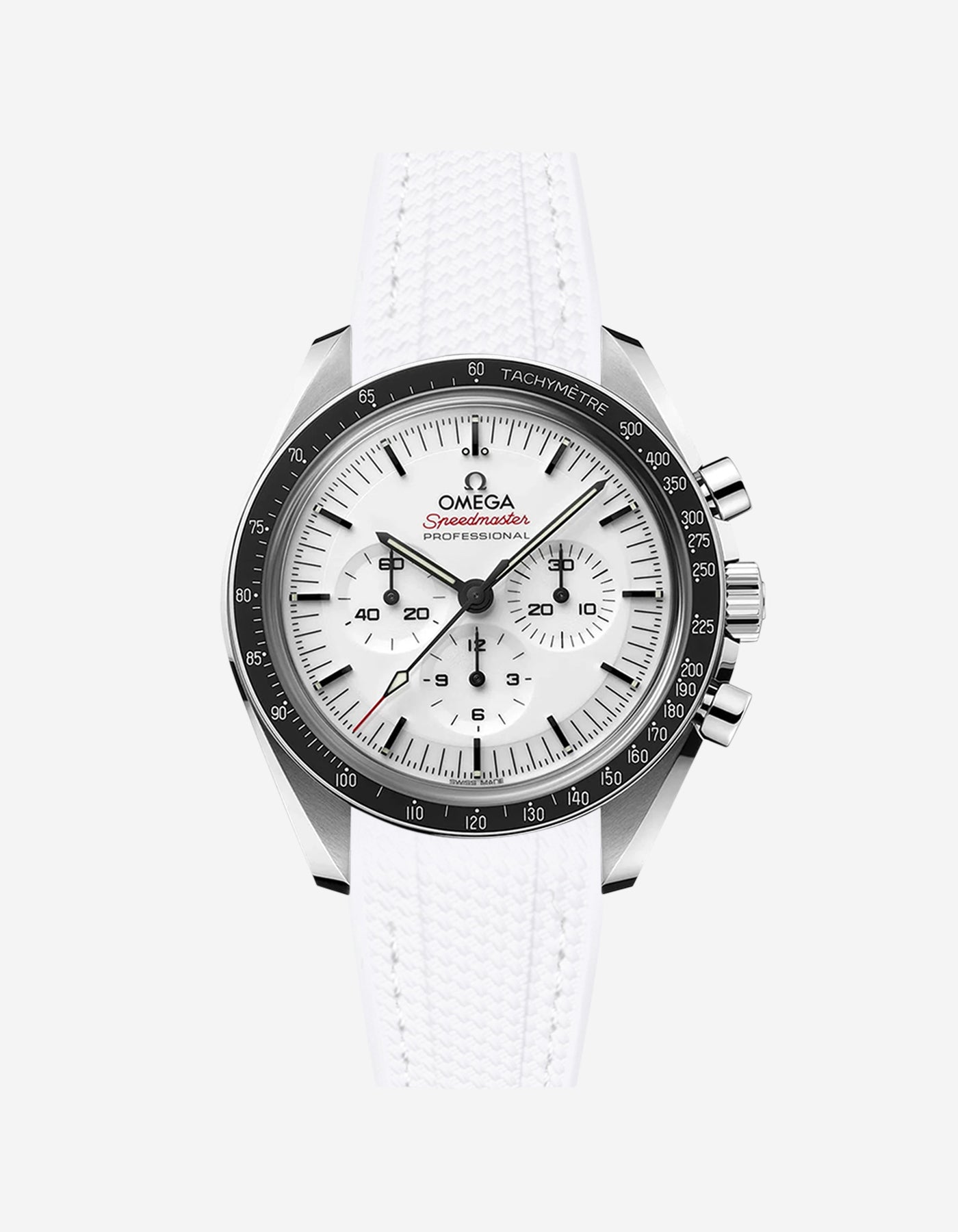Vertech Rubber Strap for Omega Speedmaster - White Dial