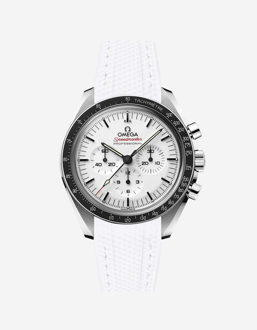 Vertech Rubber Strap for Omega Speedmaster - White Dial