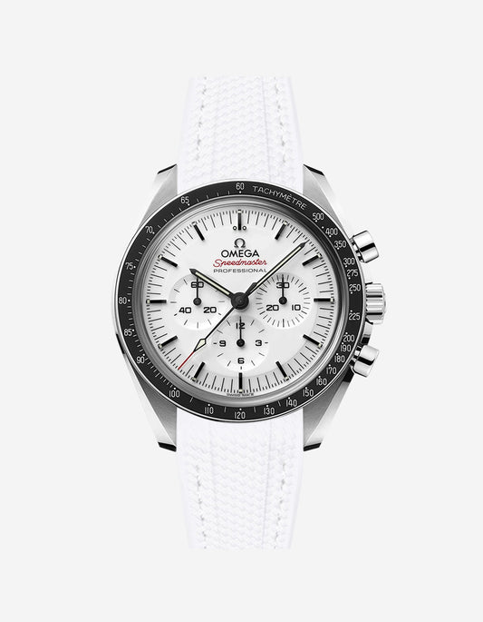 Vertech Rubber Strap for Omega Speedmaster - White Dial