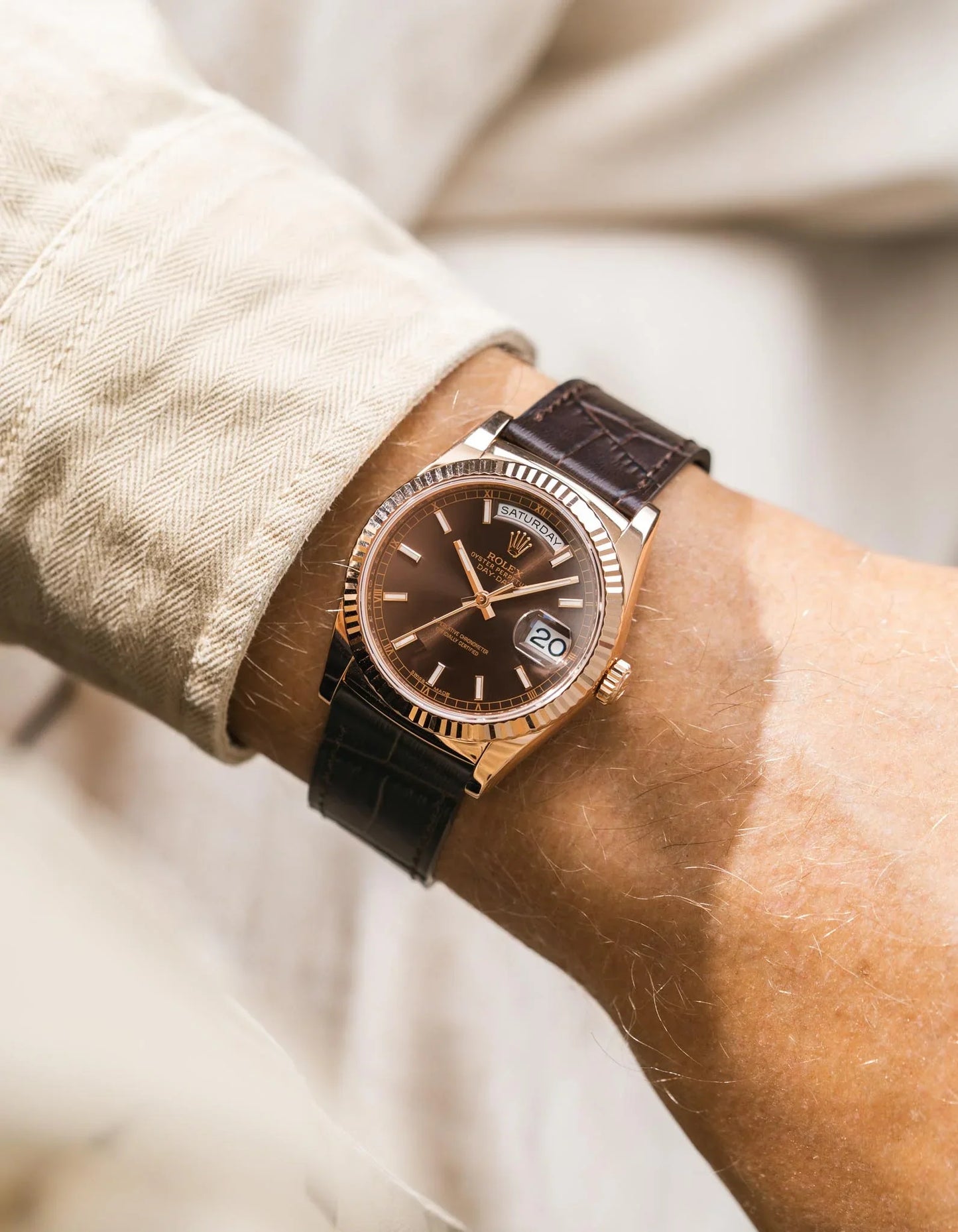 Embossed Alligator Leather Strap 18mm-21mm